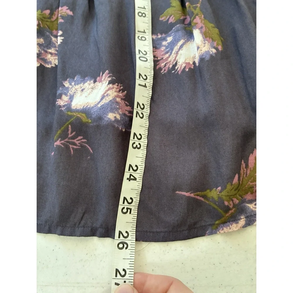 Lucky Brand Blouse Sz Small Babydoll V Neck Peasent‎ Floral Boho